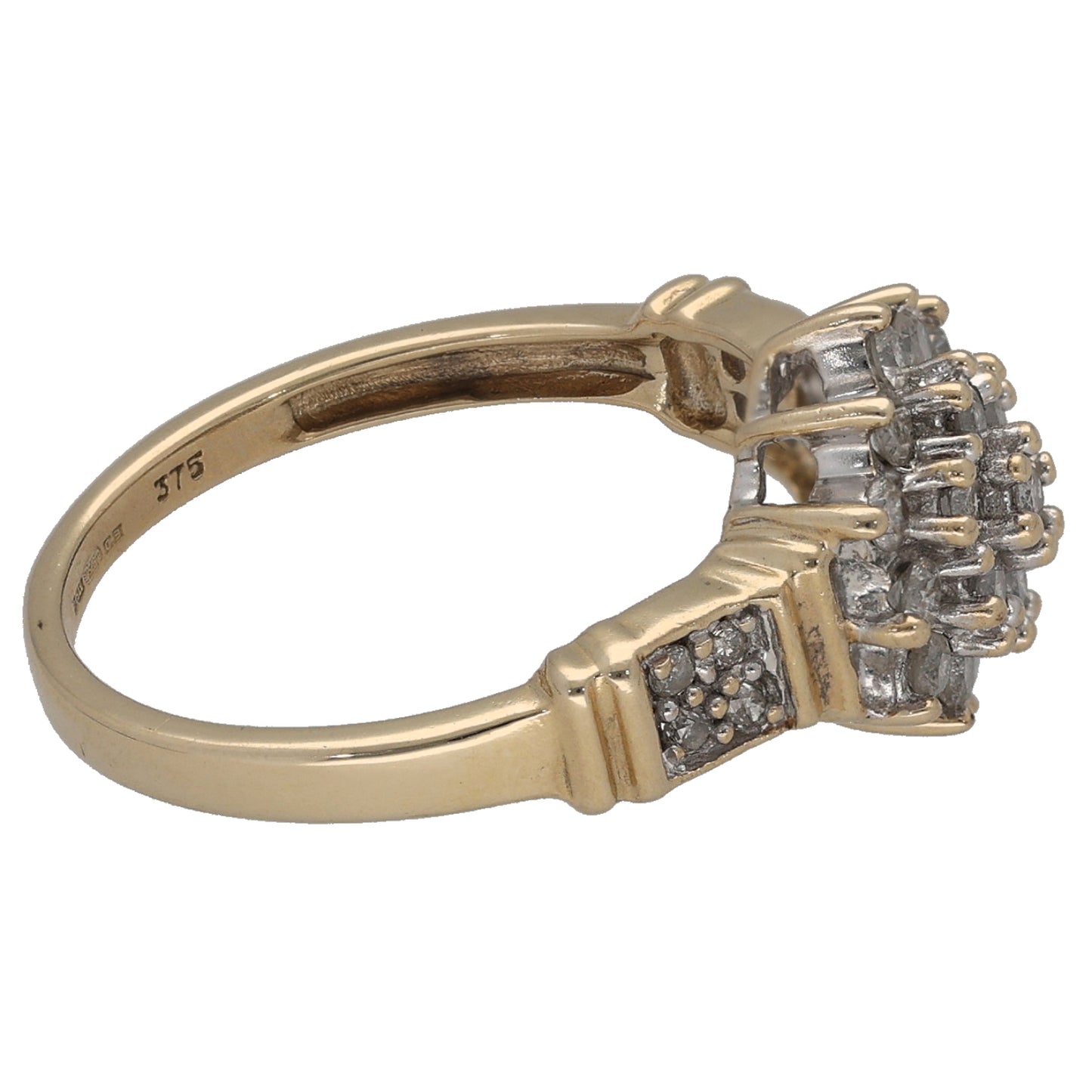 9ct Gold 0.50ct Diamond Cluster Ring Size L