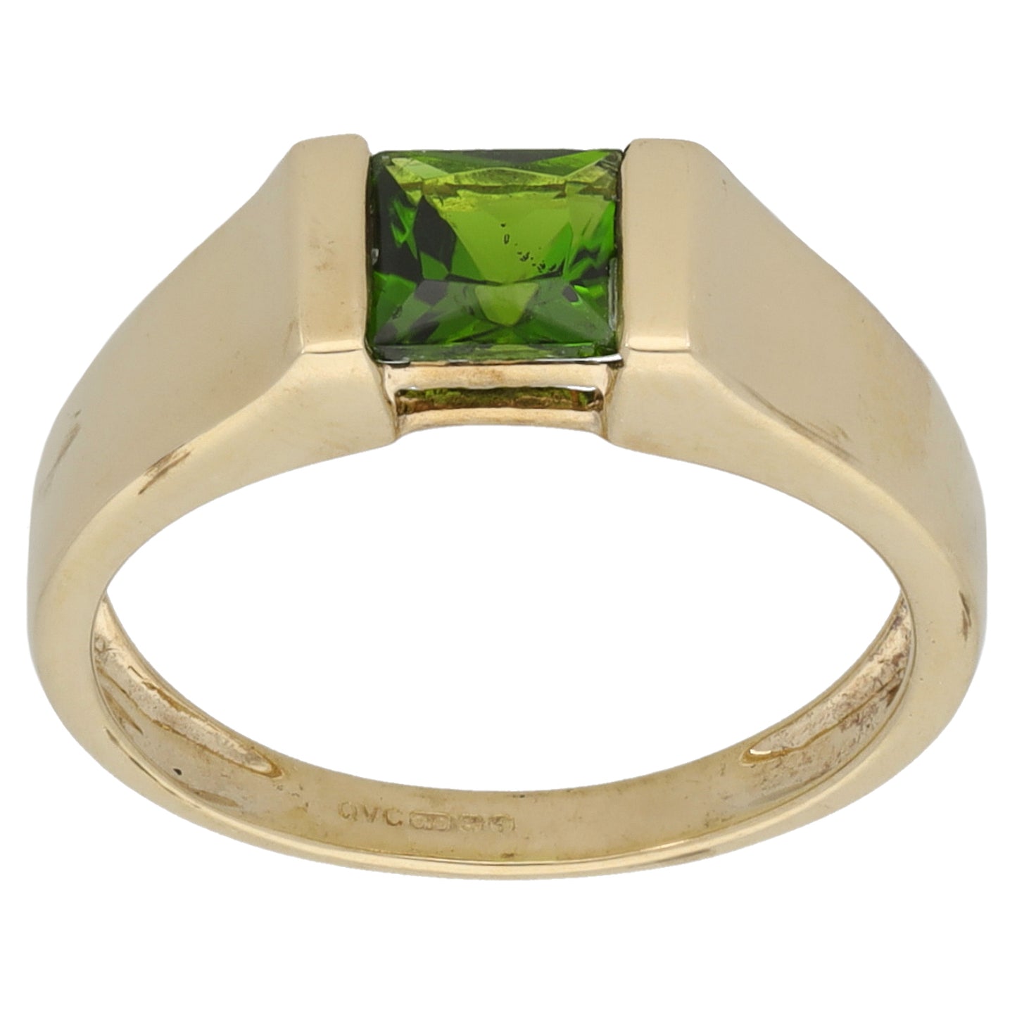9ct Gold Diopside Single Stone Ring Size K