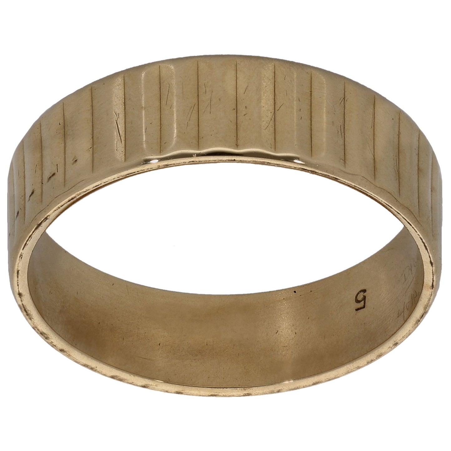 9ct Gold Patterned Wedding Ring Size Q