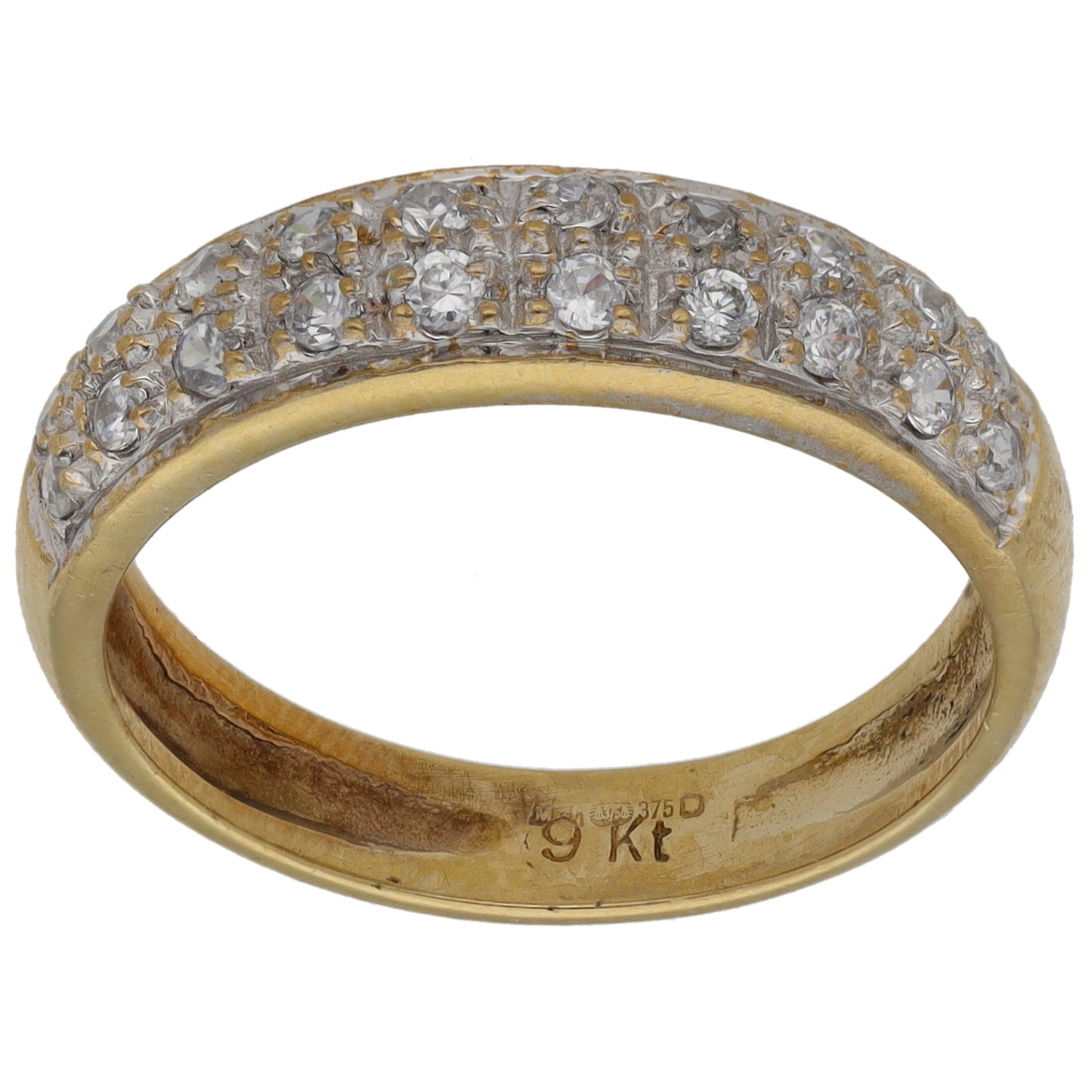 9ct Gold Cubic Zirconia Half Eternity Ring Size M