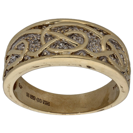 9ct Gold 0.05ct Diamond Alternative Ring Size S