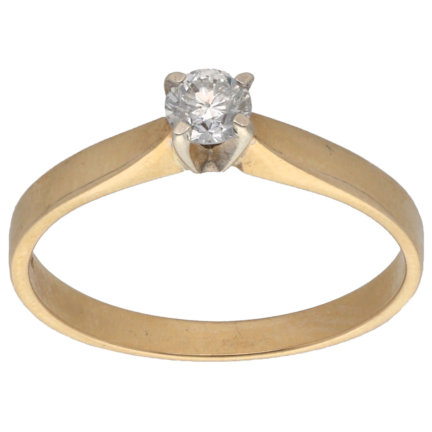 9ct Gold 0.25ct Diamond Solitaire Ring Size P