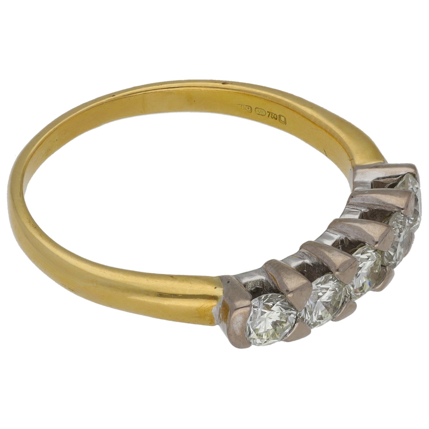 18ct Gold 1.00ct Diamond Half Eternity Ring Size T