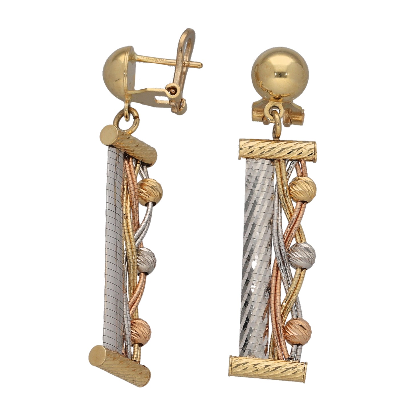 14ct Bicolour Gold Necklace, Earrings & Bracelet Jewellery Set