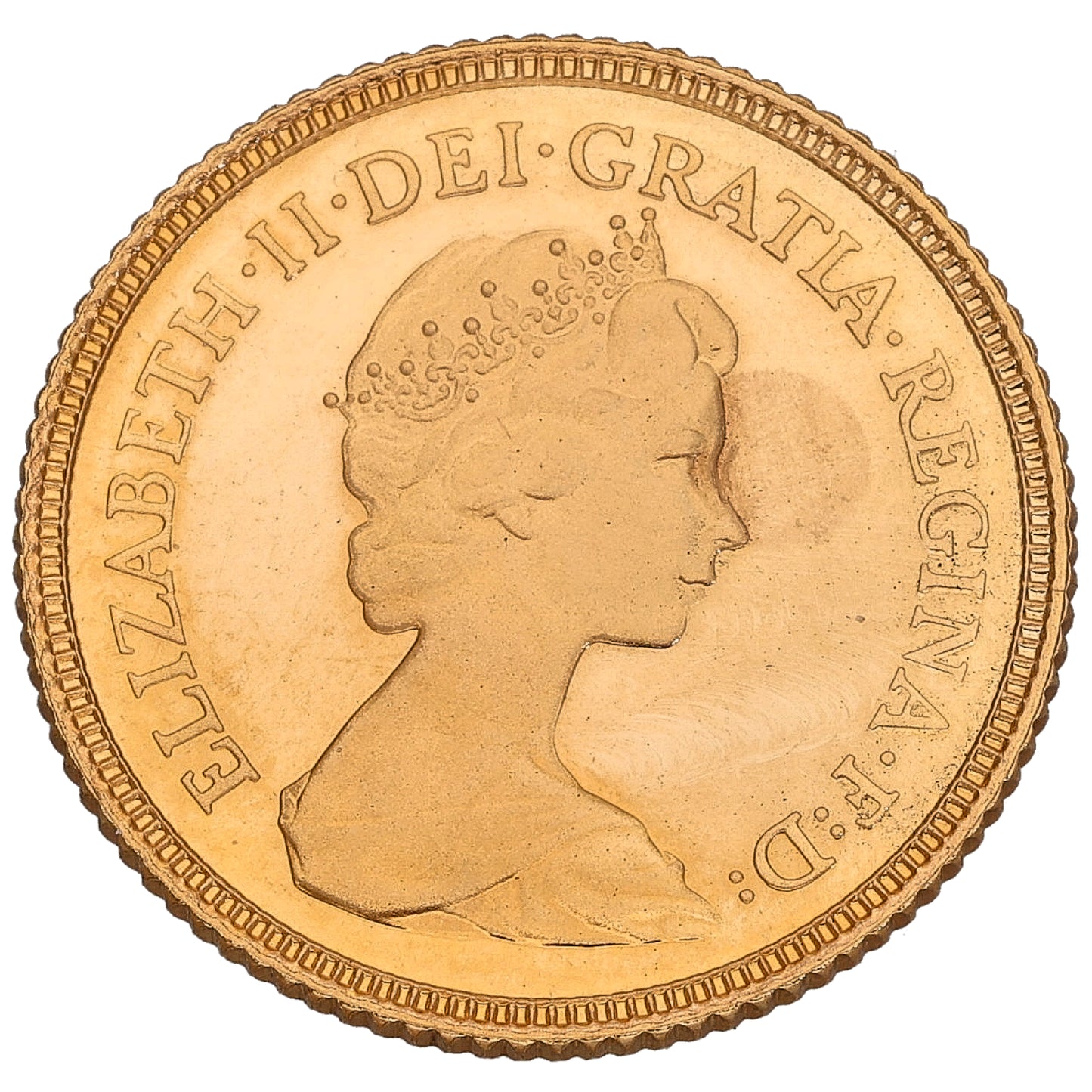 22ct Gold Queen Elizabeth II Half Sovereign Coin 1982