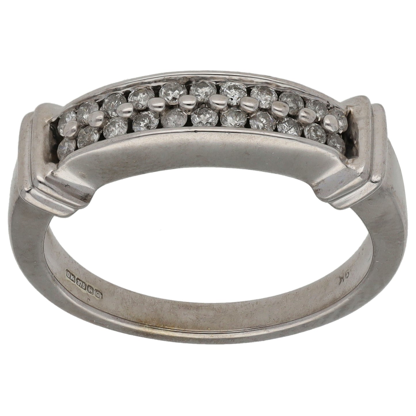 9ct White Gold 0.22ct Diamond Half Eternity Ring Size N