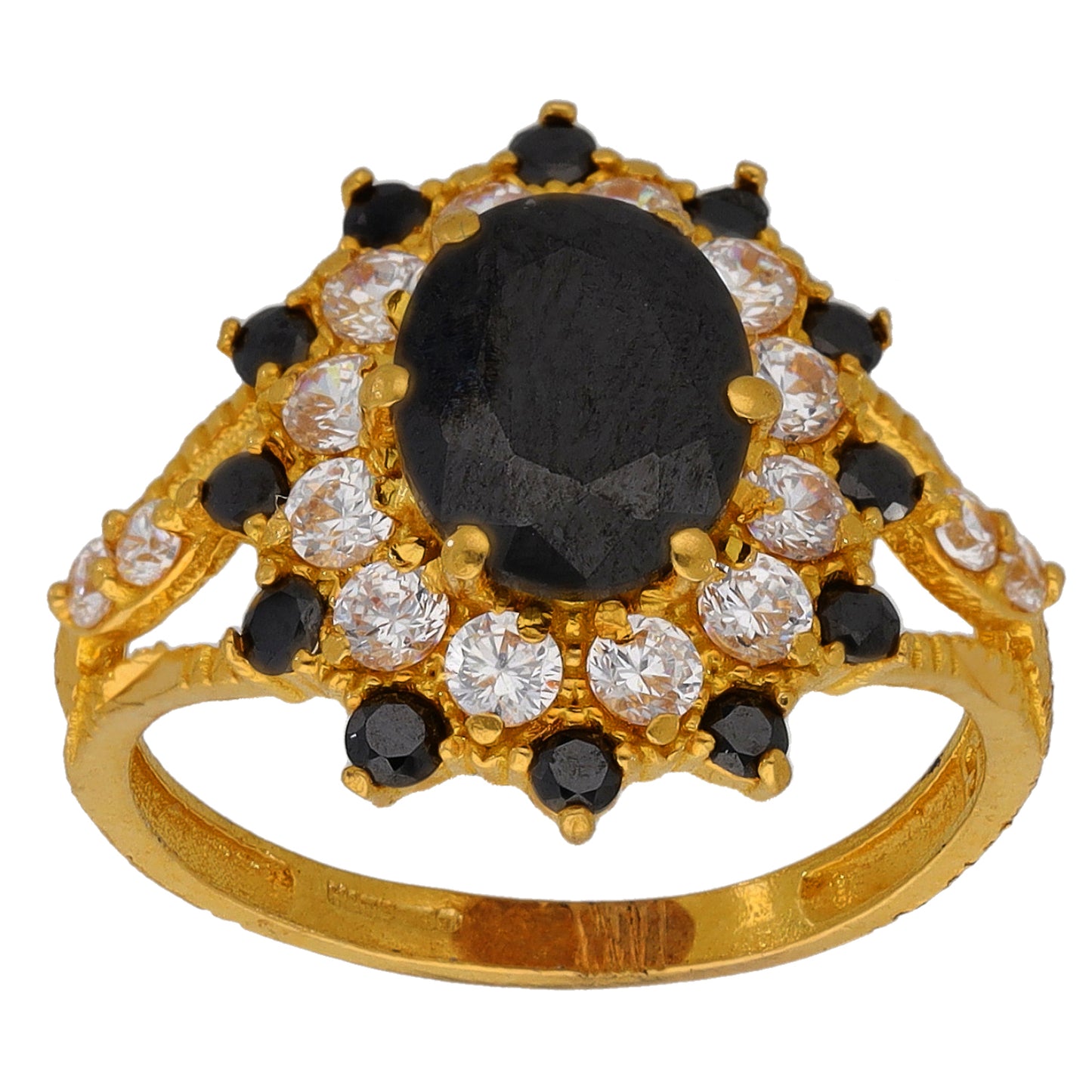 22ct Gold Imitation Gems Dress/Cocktail Ring Size L