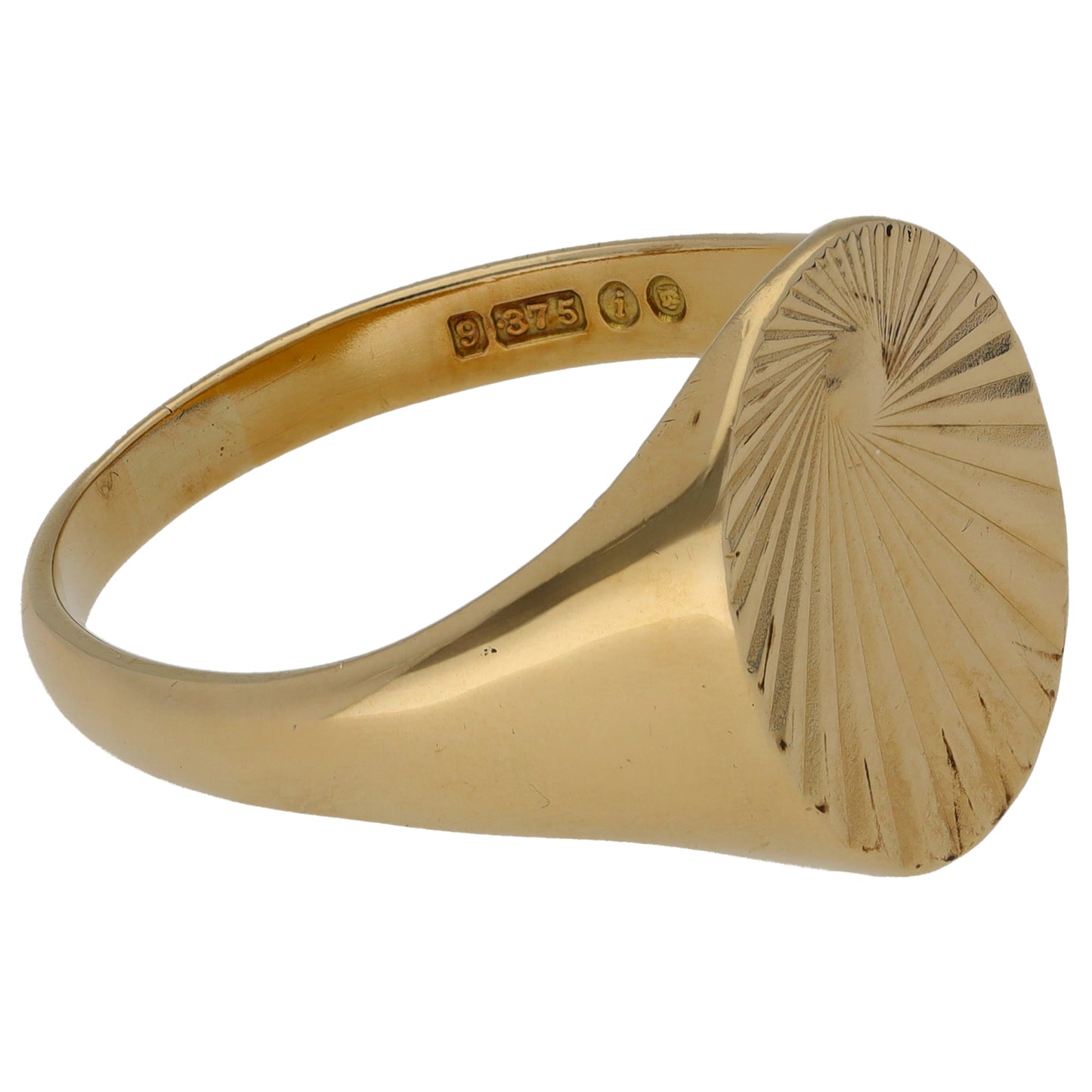 9ct Gold Patterned Signet Ring Size Z+1