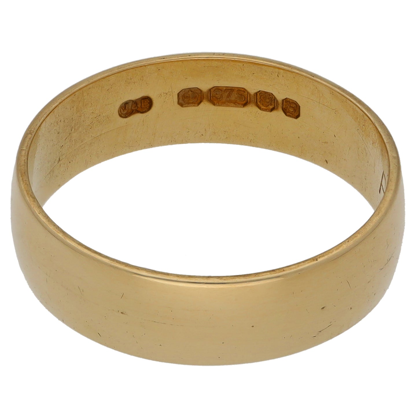 9ct Gold Plain Wedding Ring Size P