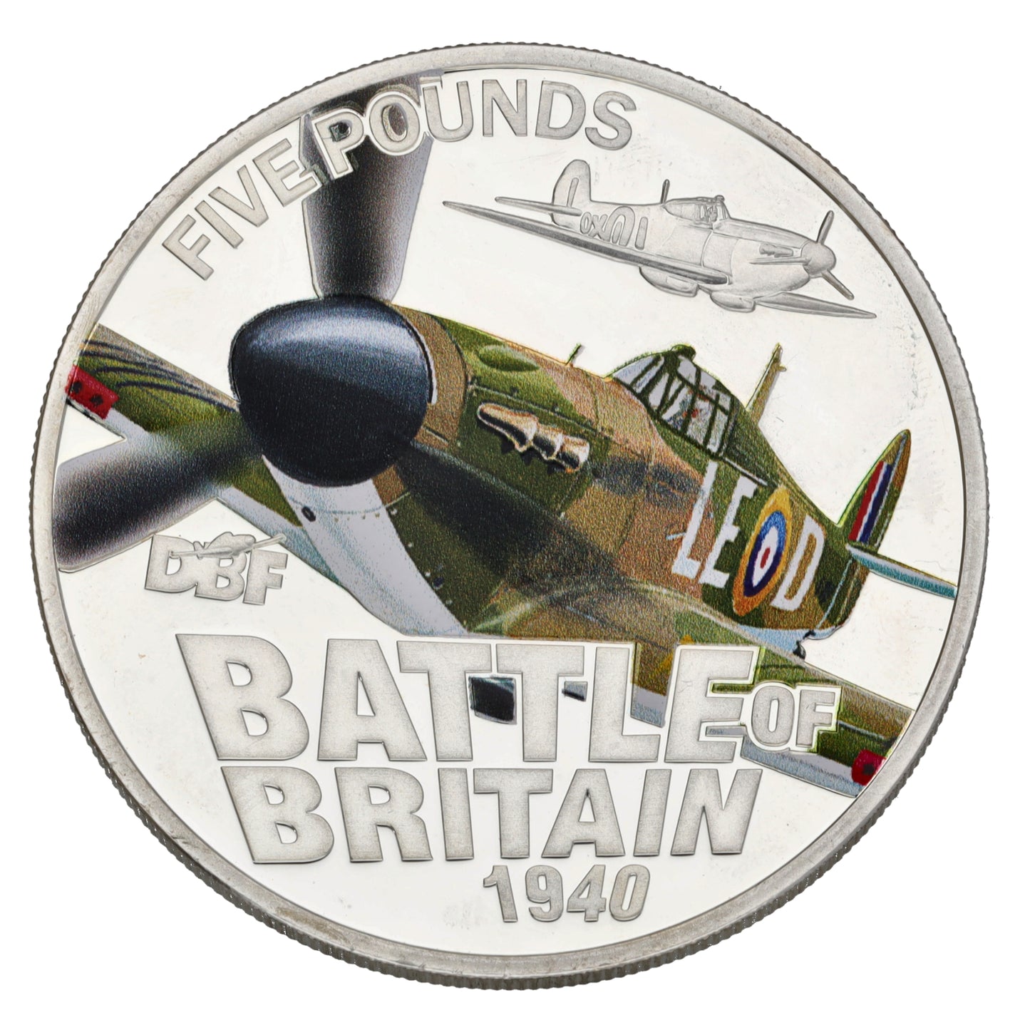 Sterling Silver Battle Of Britain 70th Anniversary Five Pounds Coin 2010