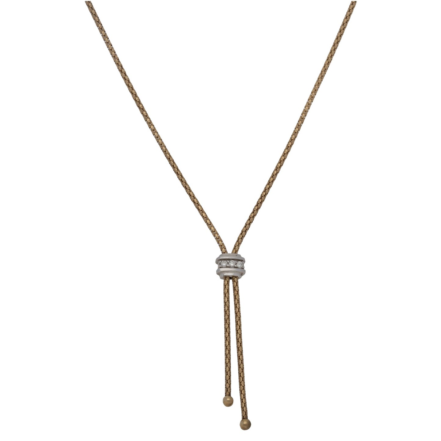 9ct Gold 0.03ct Diamond Fancy Necklace 16"