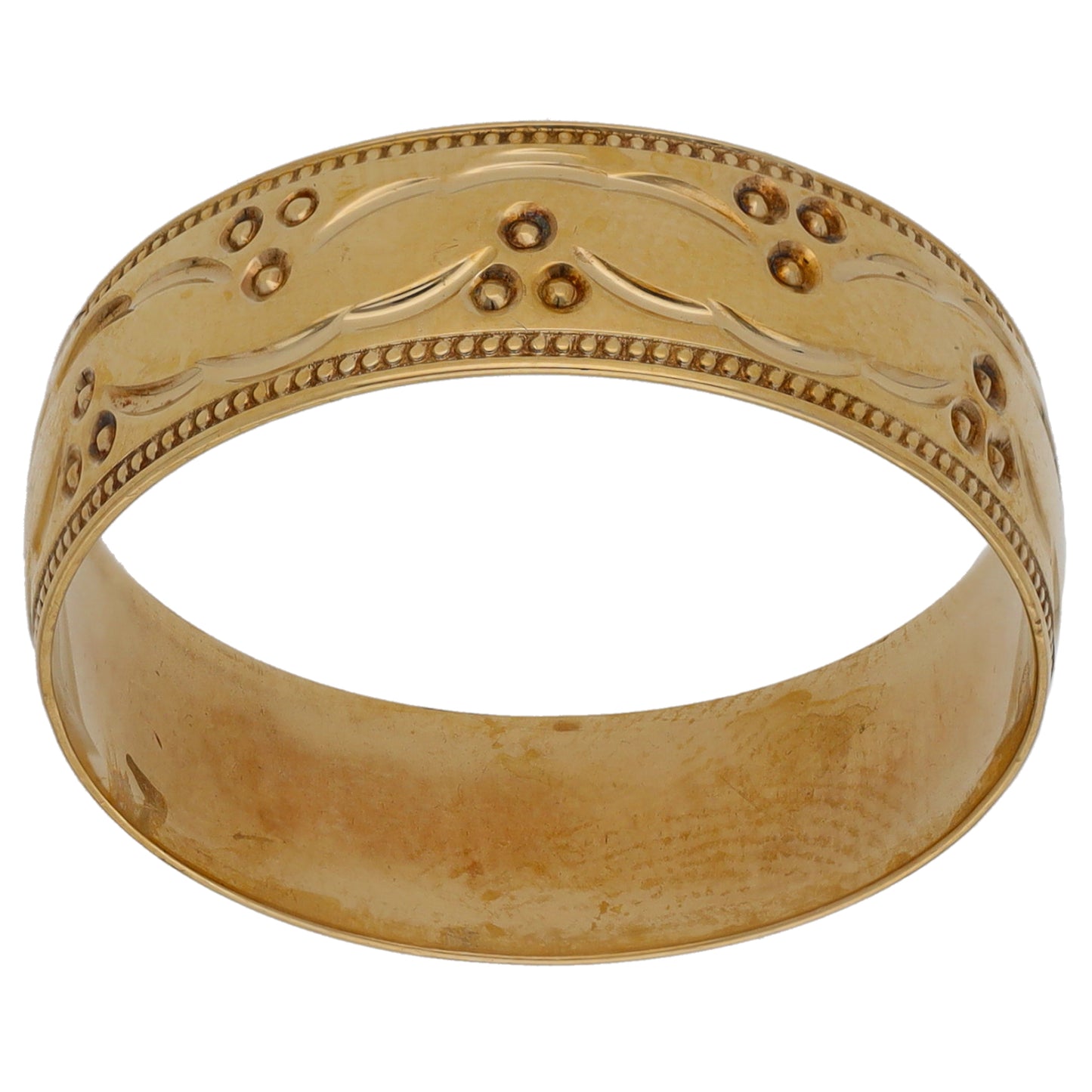 9ct Gold Patterned Wedding Ring Size X