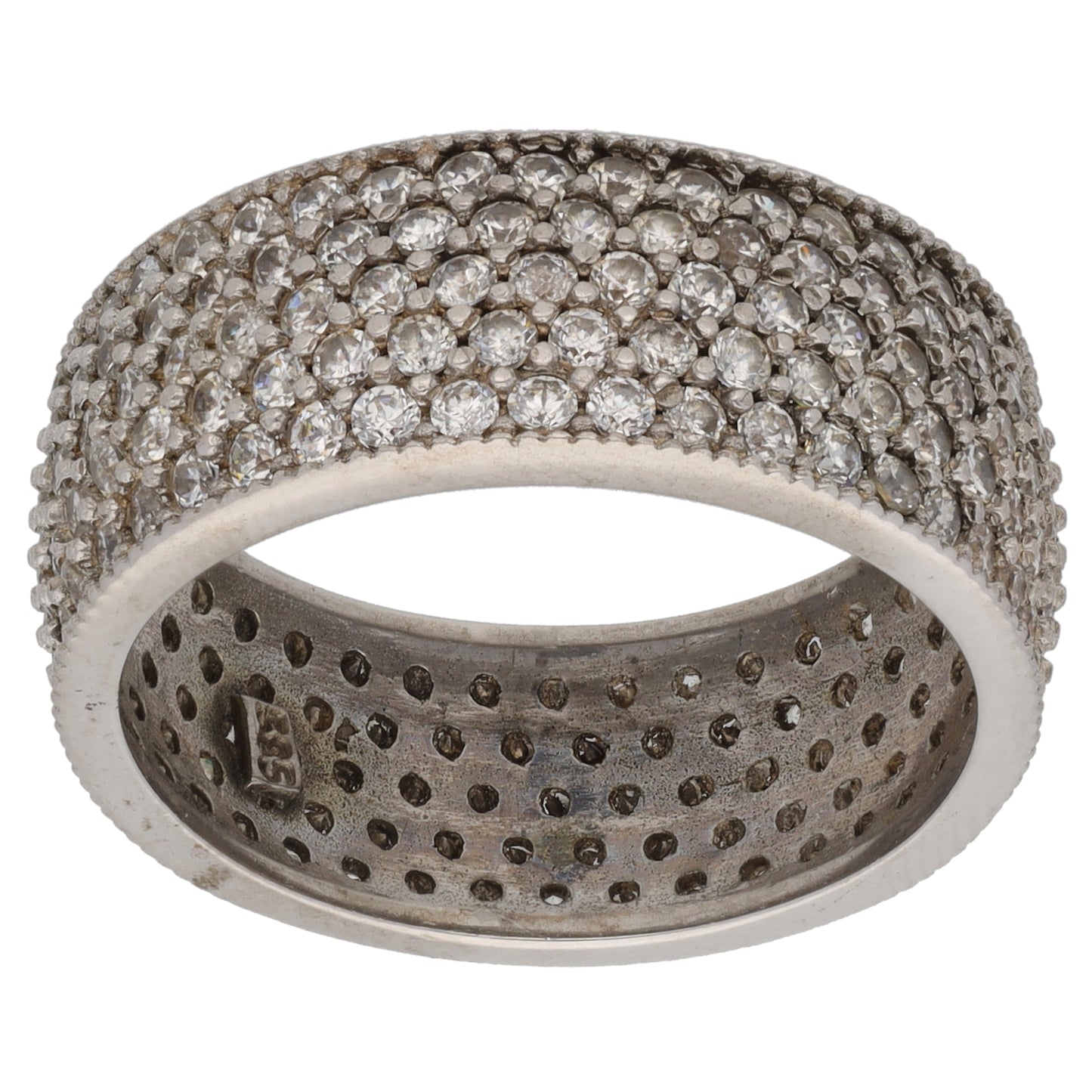 14ct White Gold Cubic Zirconia Eternity Ring Size Q