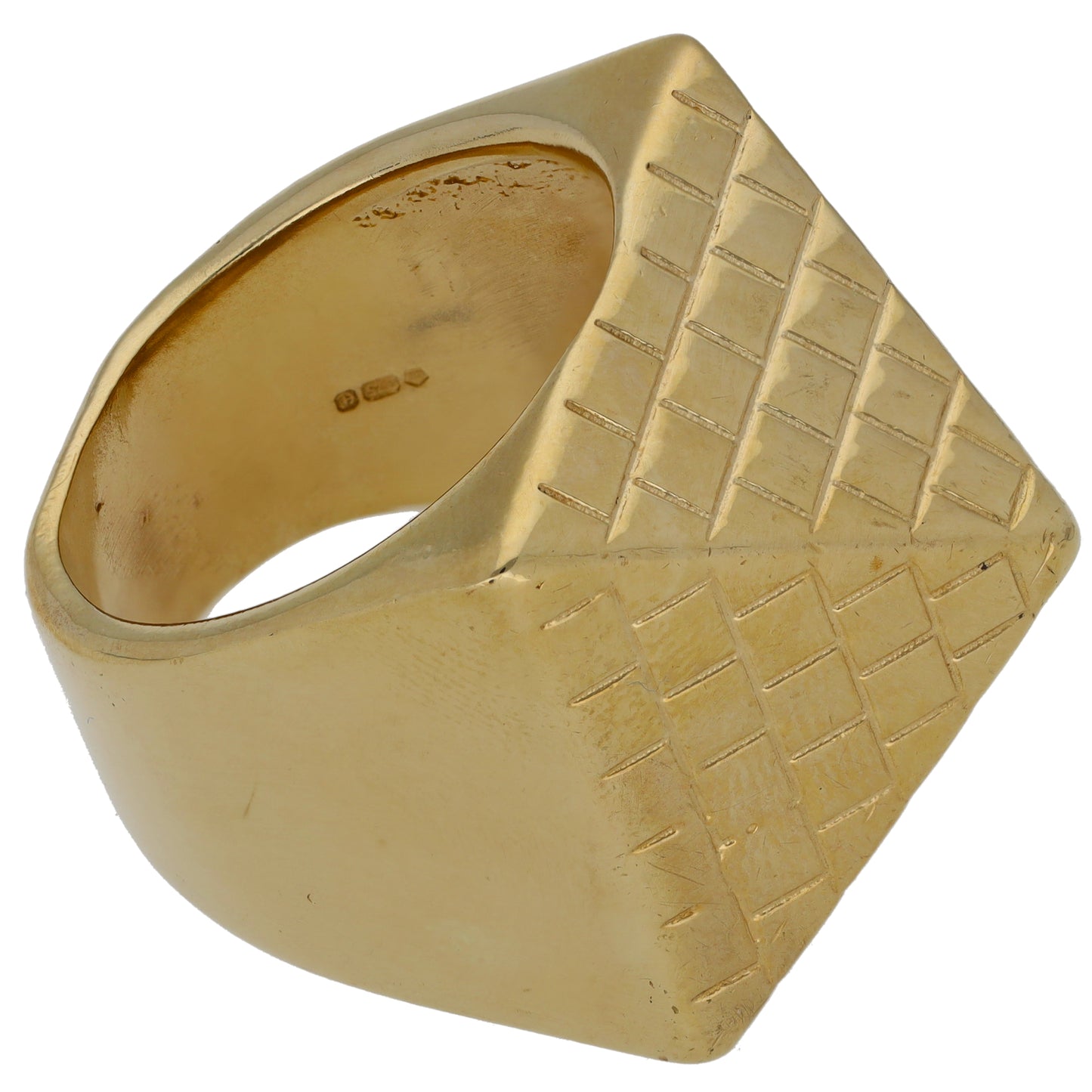 9ct Gold Pyramid Ring Size Y