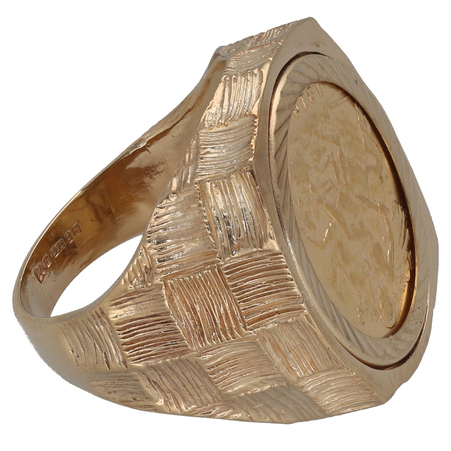 9ct Gold Coin Ring Size P