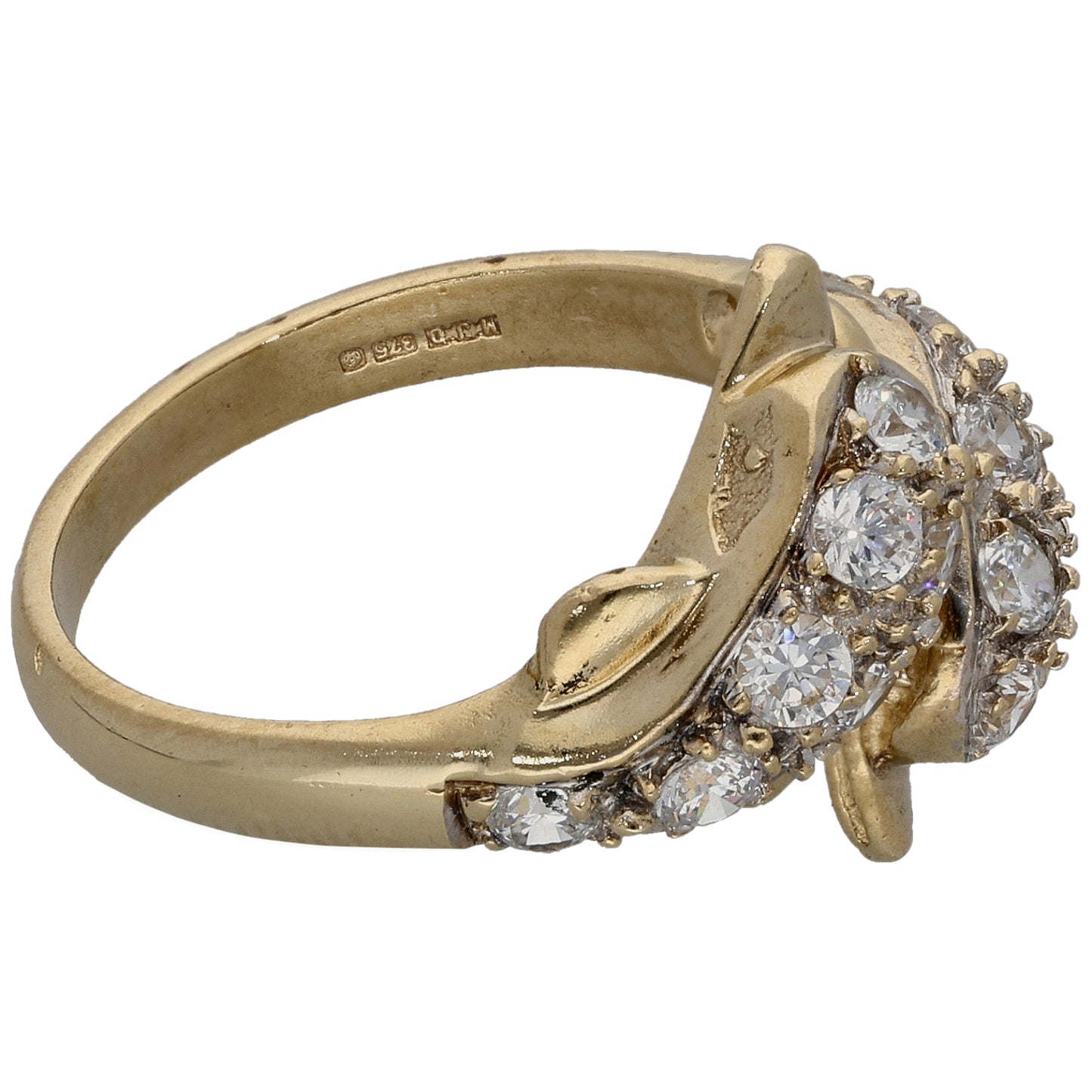 9ct Gold Cubic Zirconia Dolphin Ring Size N