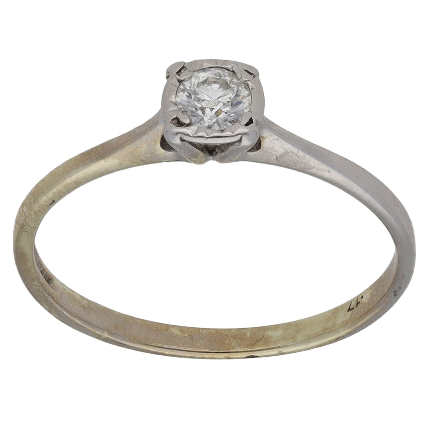 9ct White Gold 0.20ct Diamond Solitaire Ring Size N