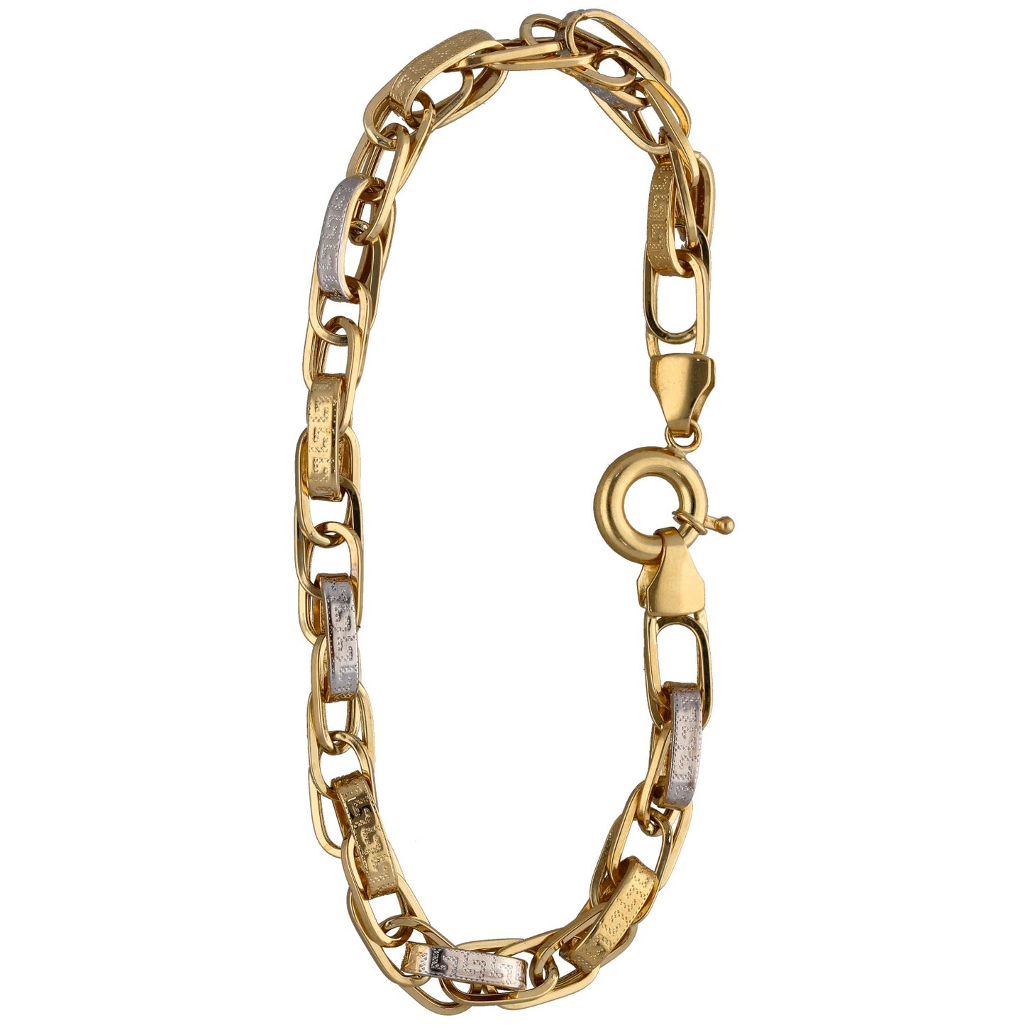New 14ct Bi-Colour Greek Key Bracelet