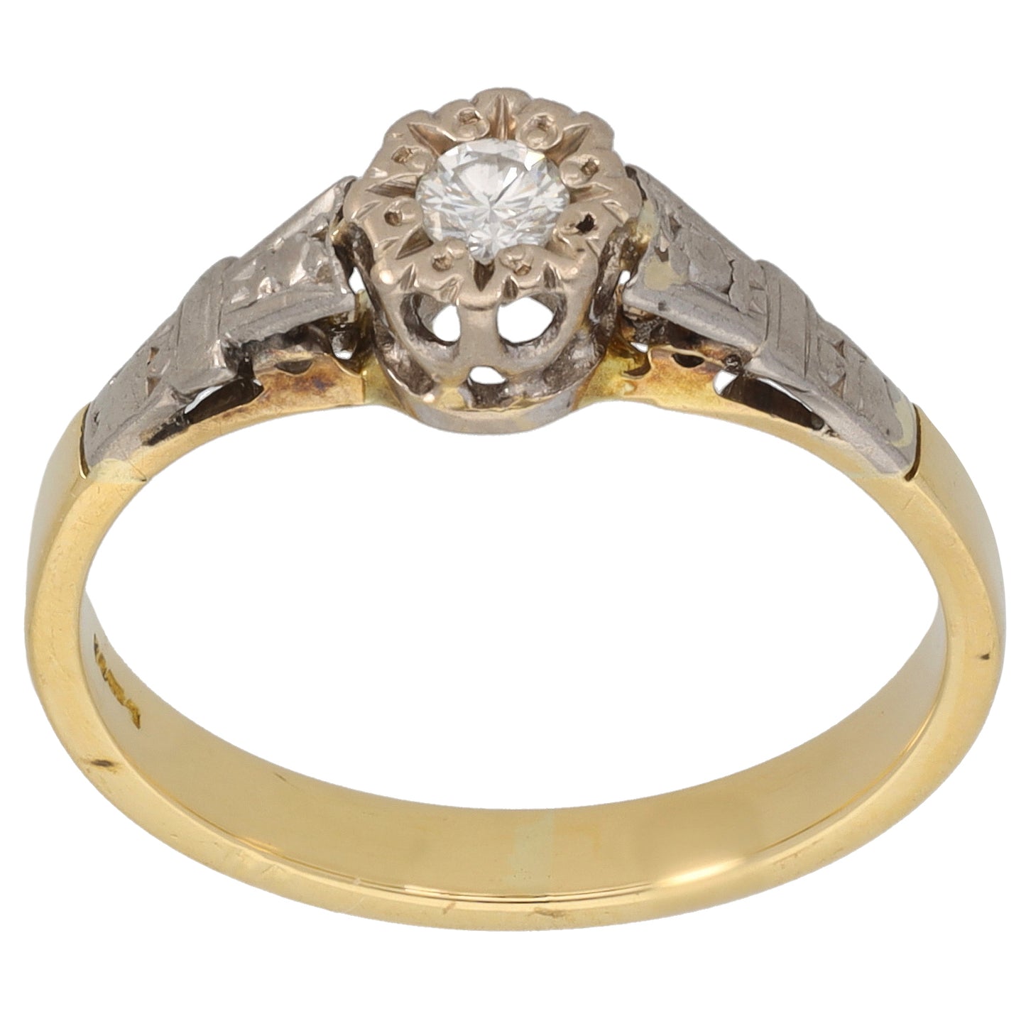 18ct Gold 0.10ct Diamond Solitaire Ring Size M