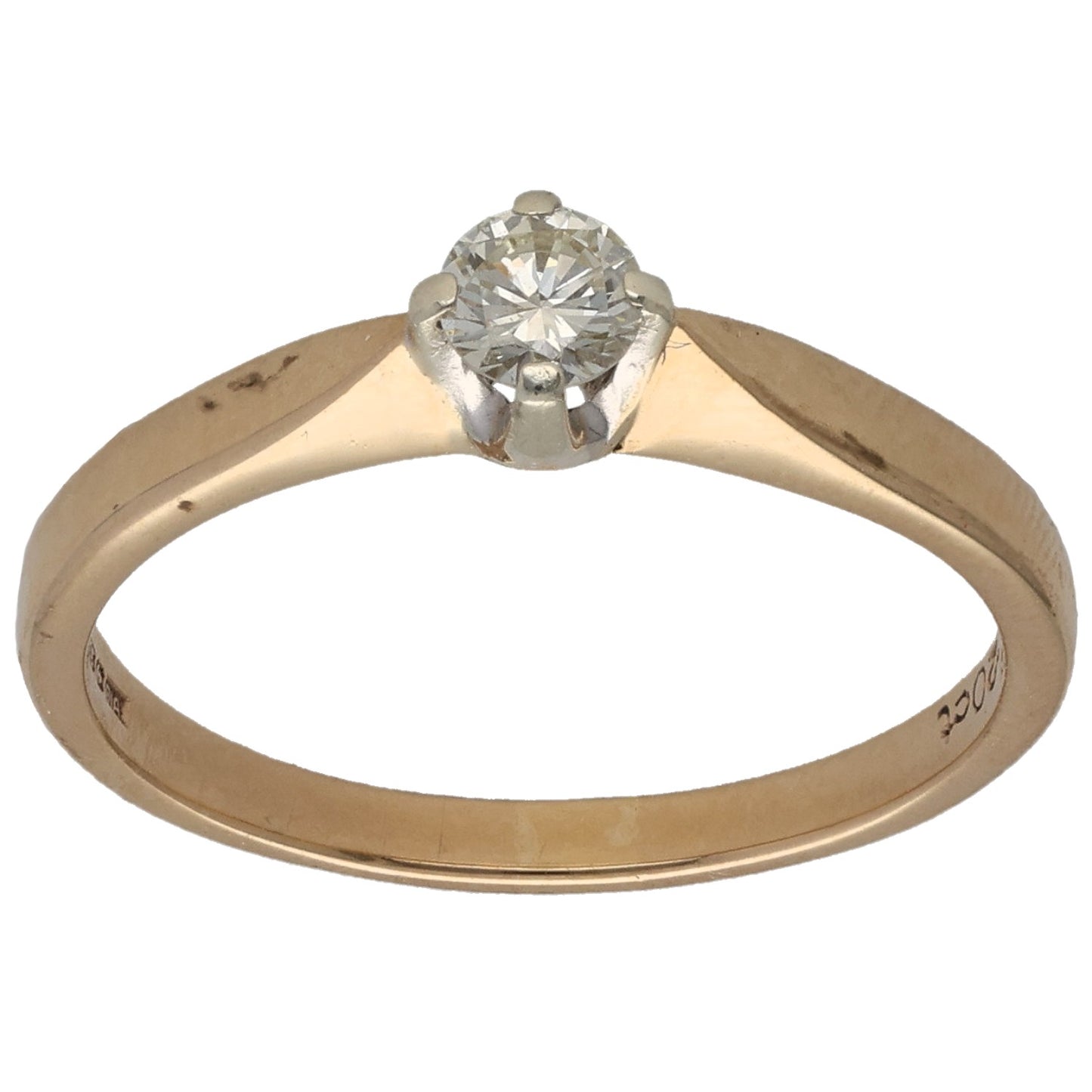 9ct Gold 0.20ct Diamond Solitaire Ring Size N