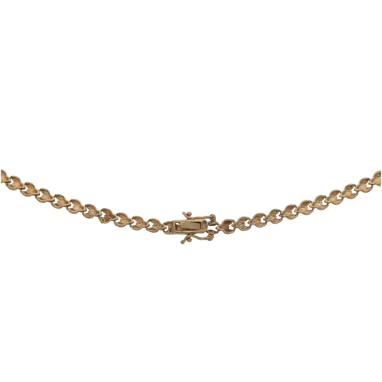 9ct Gold Sapphire & Cubic Zirconia Fancy Necklace 16"