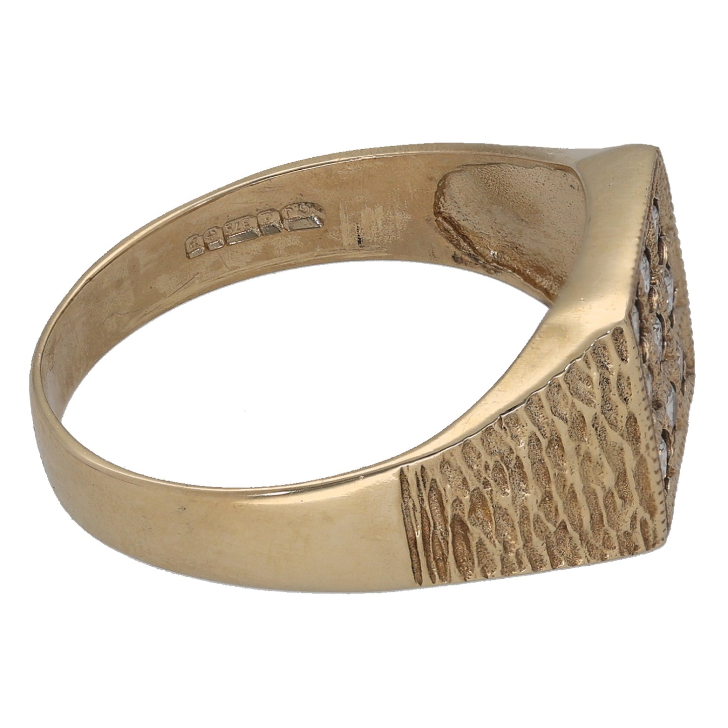9ct Gold Cubic Zirconia Signet Ring Size T