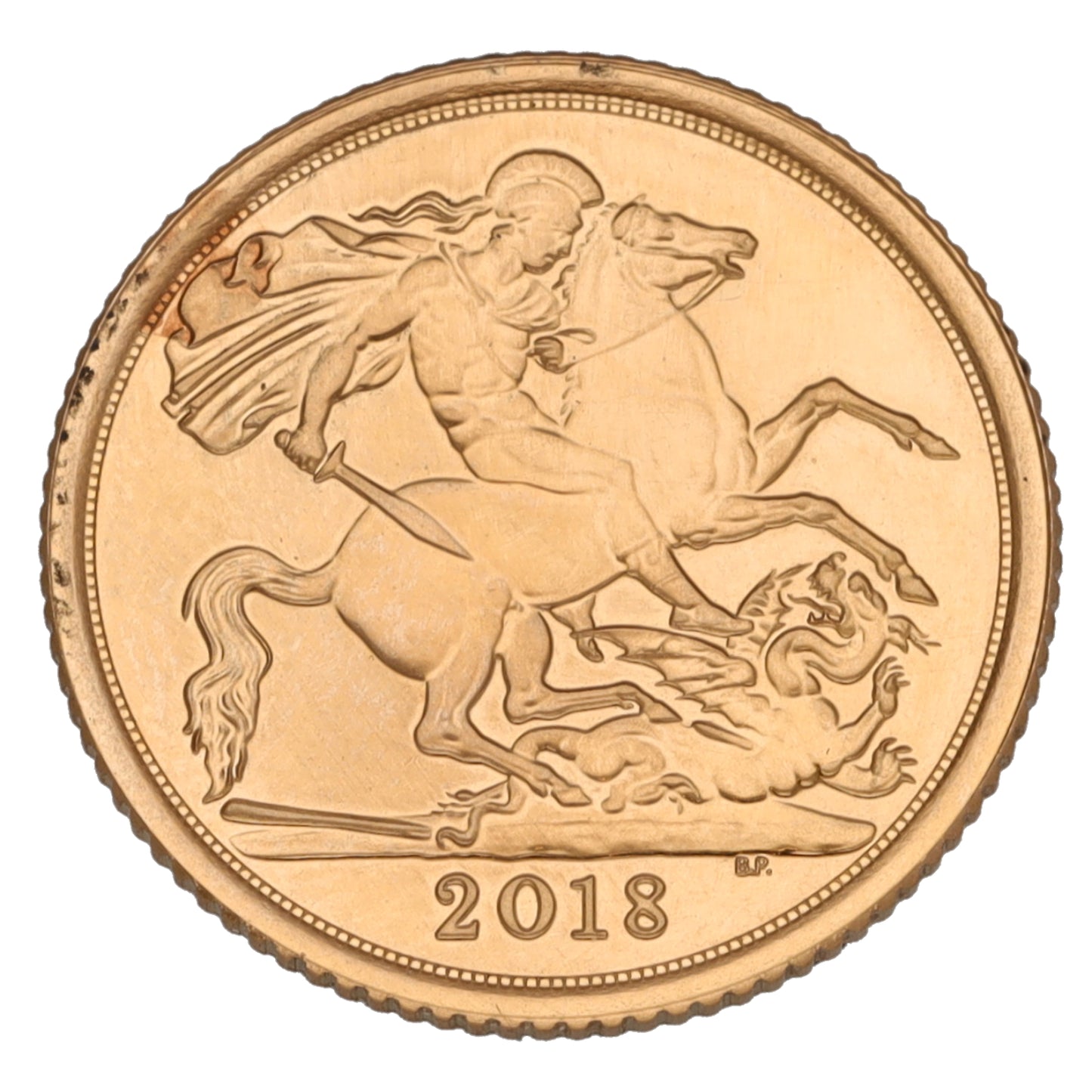 22ct Gold Queen Elizabeth II Half Sovereign Coin 2018