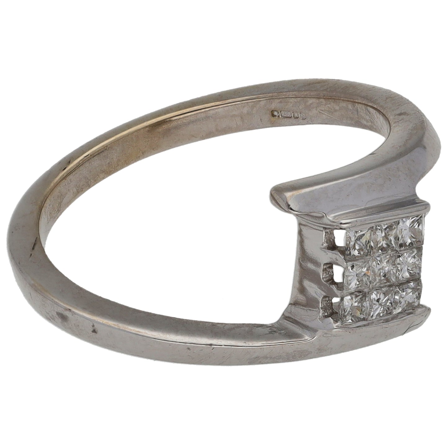 18ct White Gold 0.27ct Diamond Dress/Cocktail Ring Size L