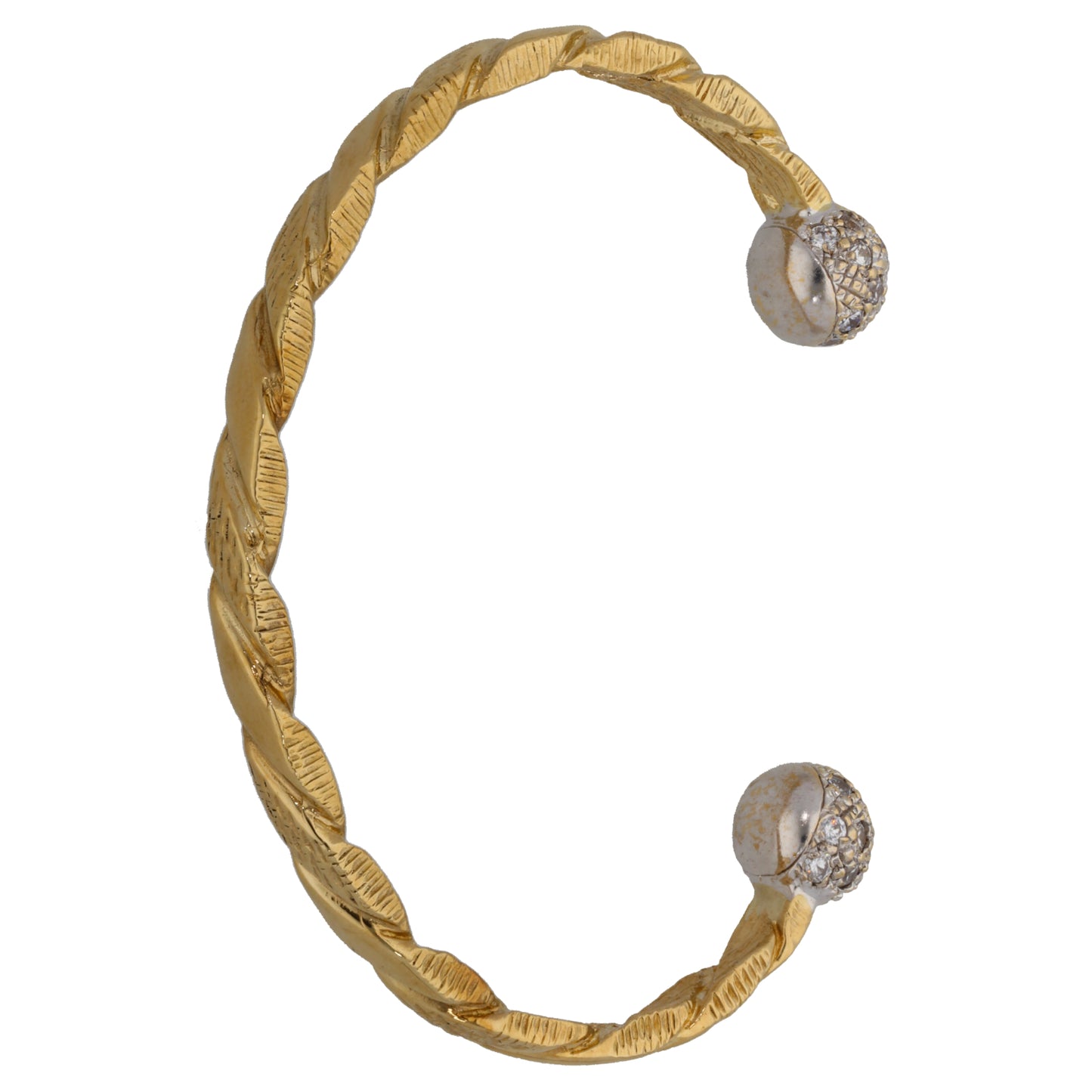 9ct Gold Cubic Zirconia Torque Bangle