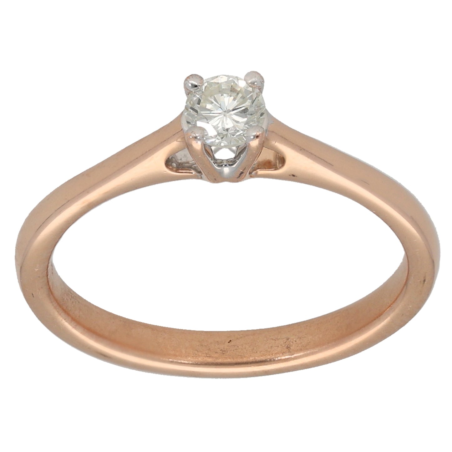 18ct Rose Gold 0.15ct Diamond Solitaire Ring Size K