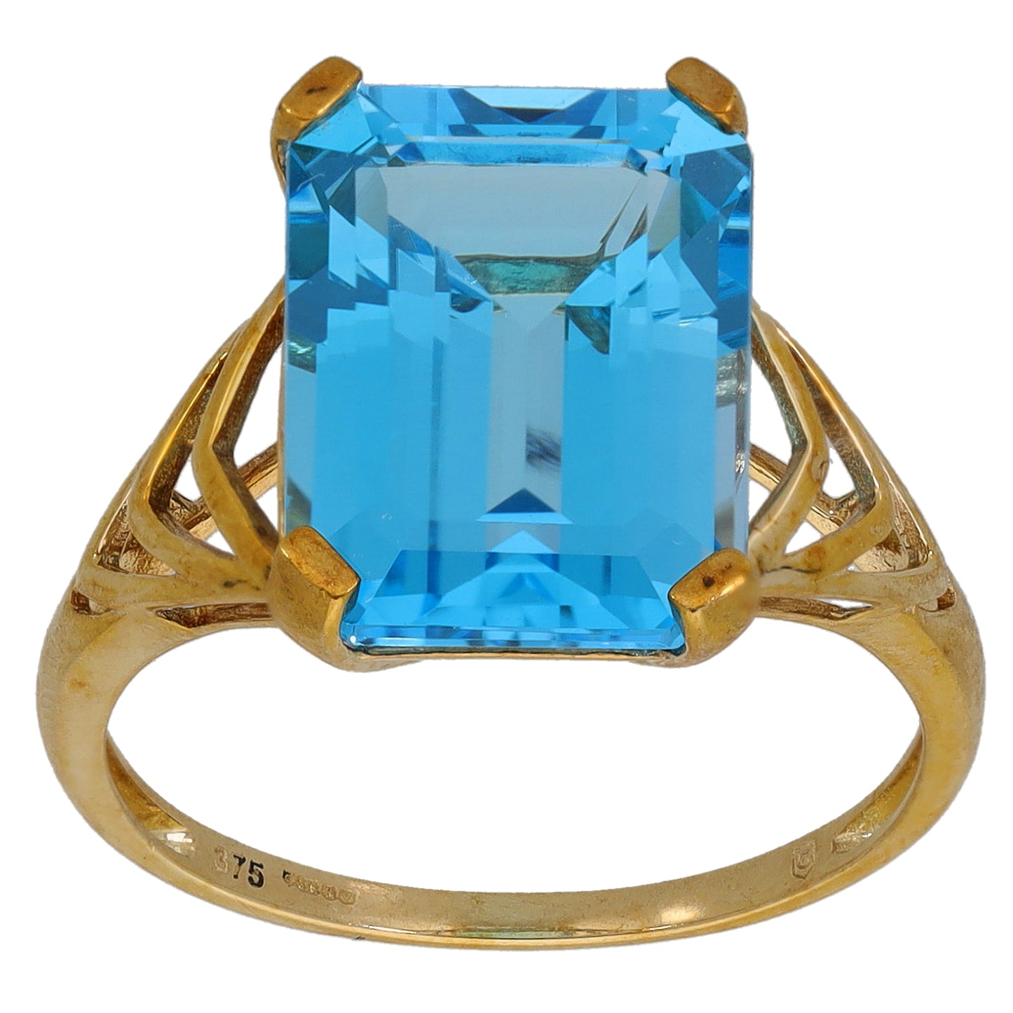 9ct Gold Topaz Single Stone Ring Size P