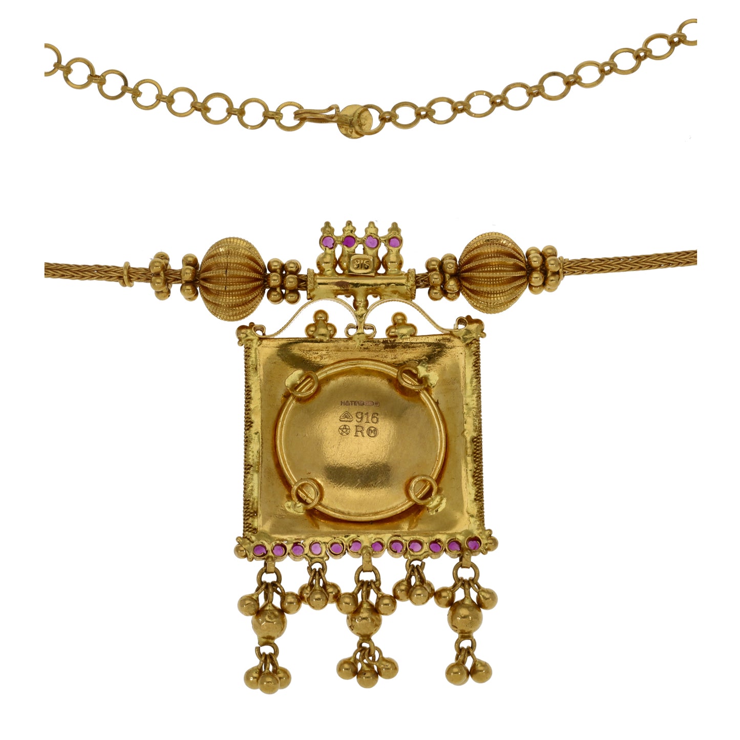 22ct Gold Imitation Gems Fancy Necklace 15"