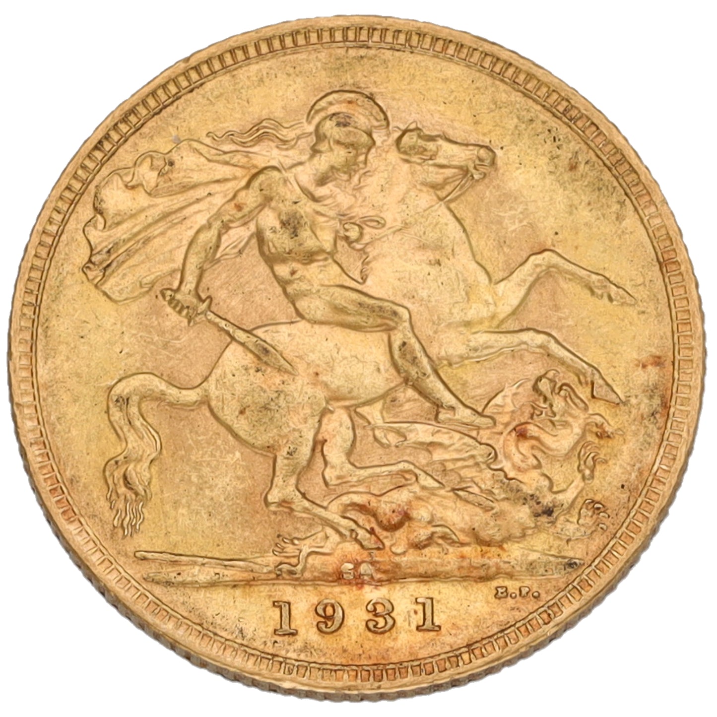 22ct Gold King George V Full Sovereign Coin 1931