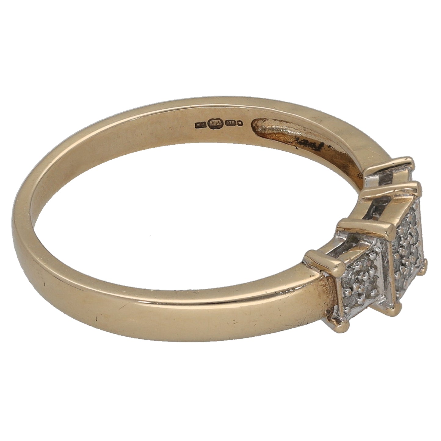 9ct Gold 0.10ct Diamond Cluster Ring Size O