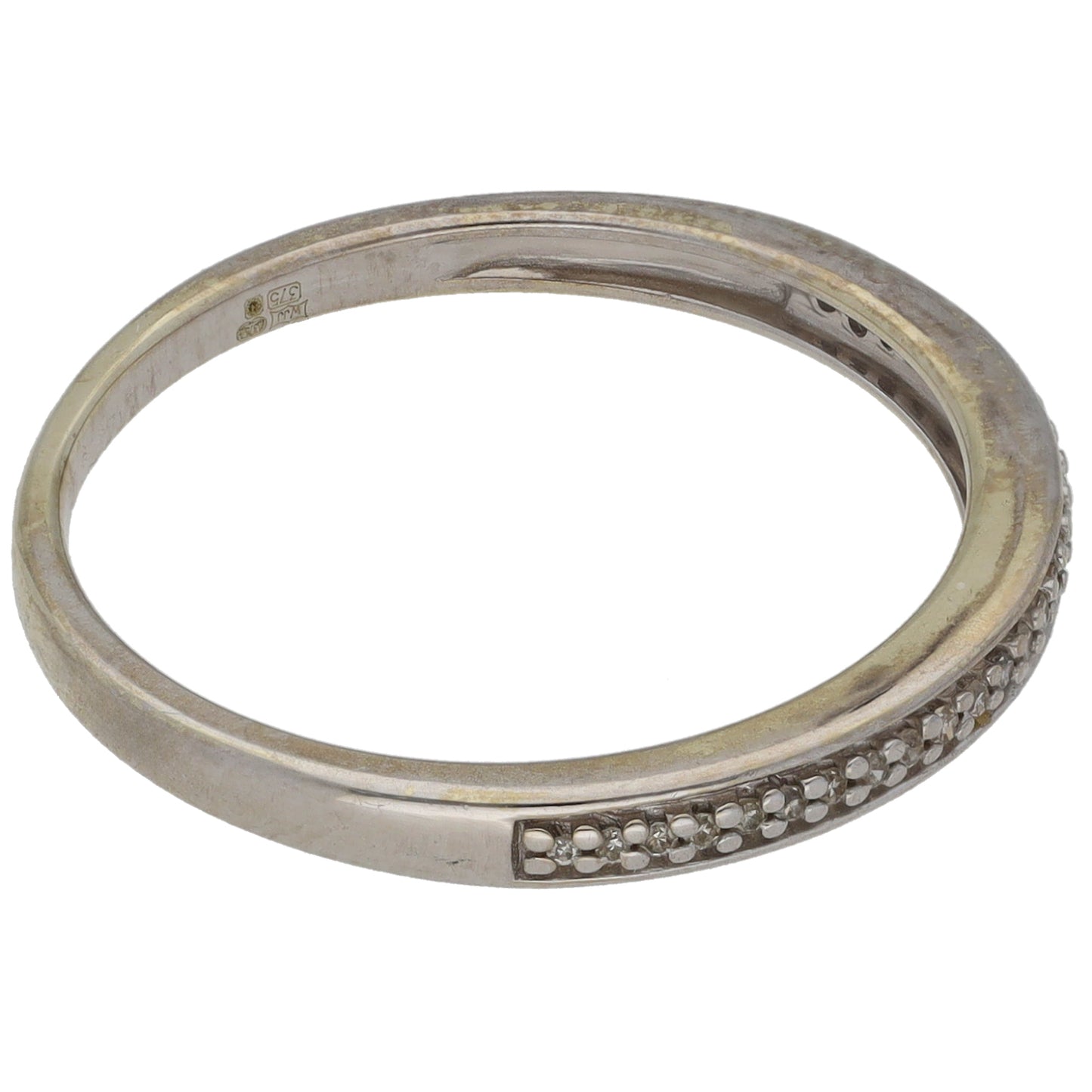 9ct White Gold 0.14ct Diamond Half Eternity Ring Size M