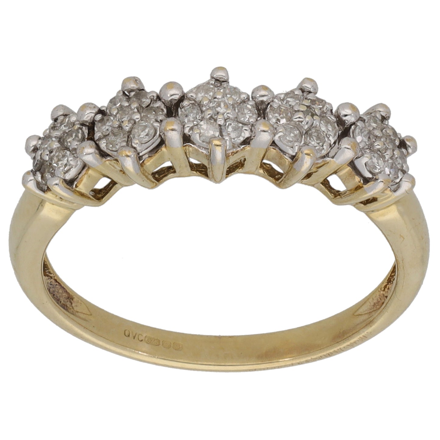 9ct Gold 0.35ct Diamond Dress/Cocktail Ring Size P