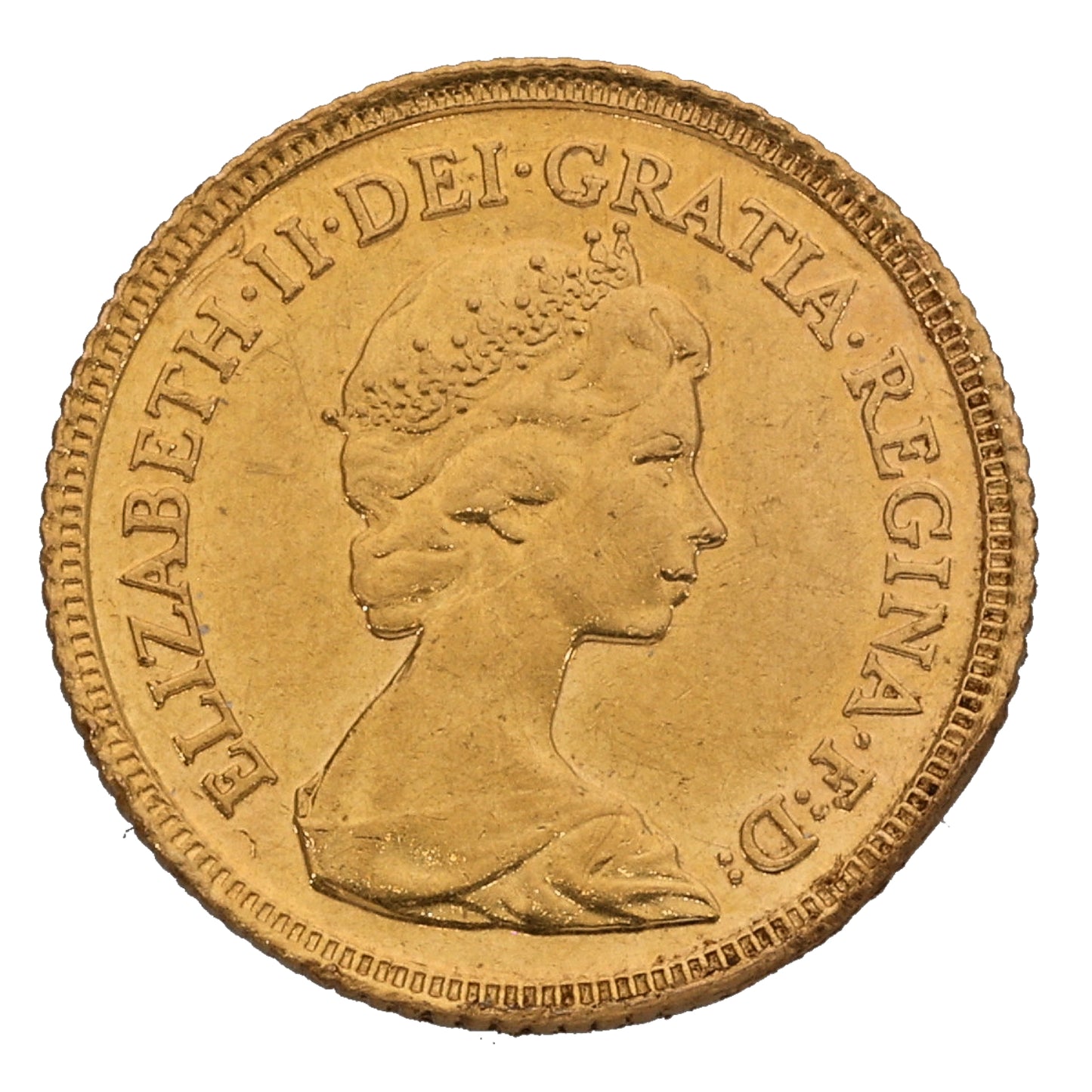 22ct Gold Queen Elizabeth II Half Sovereign Coin 1982
