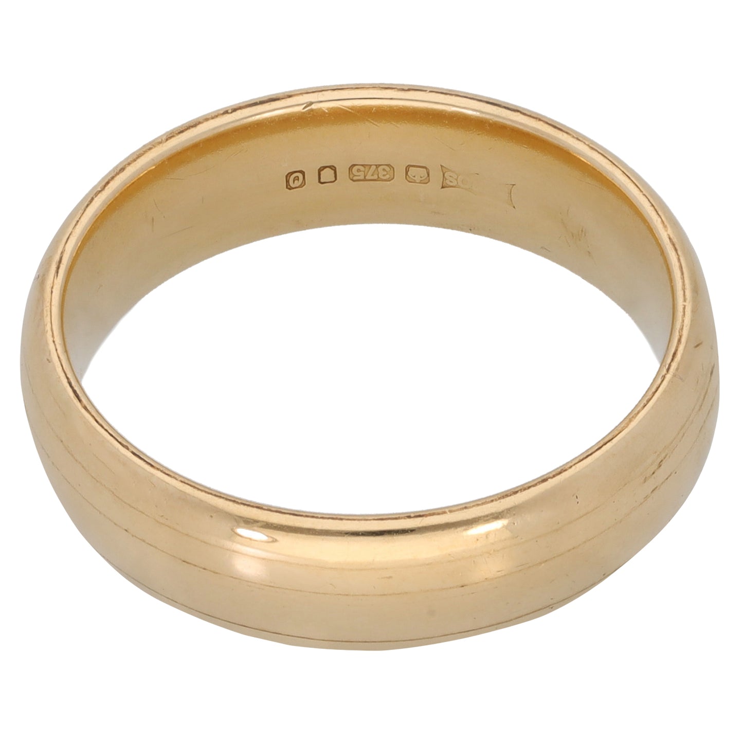 9ct Gold Plain Wedding Ring Size P