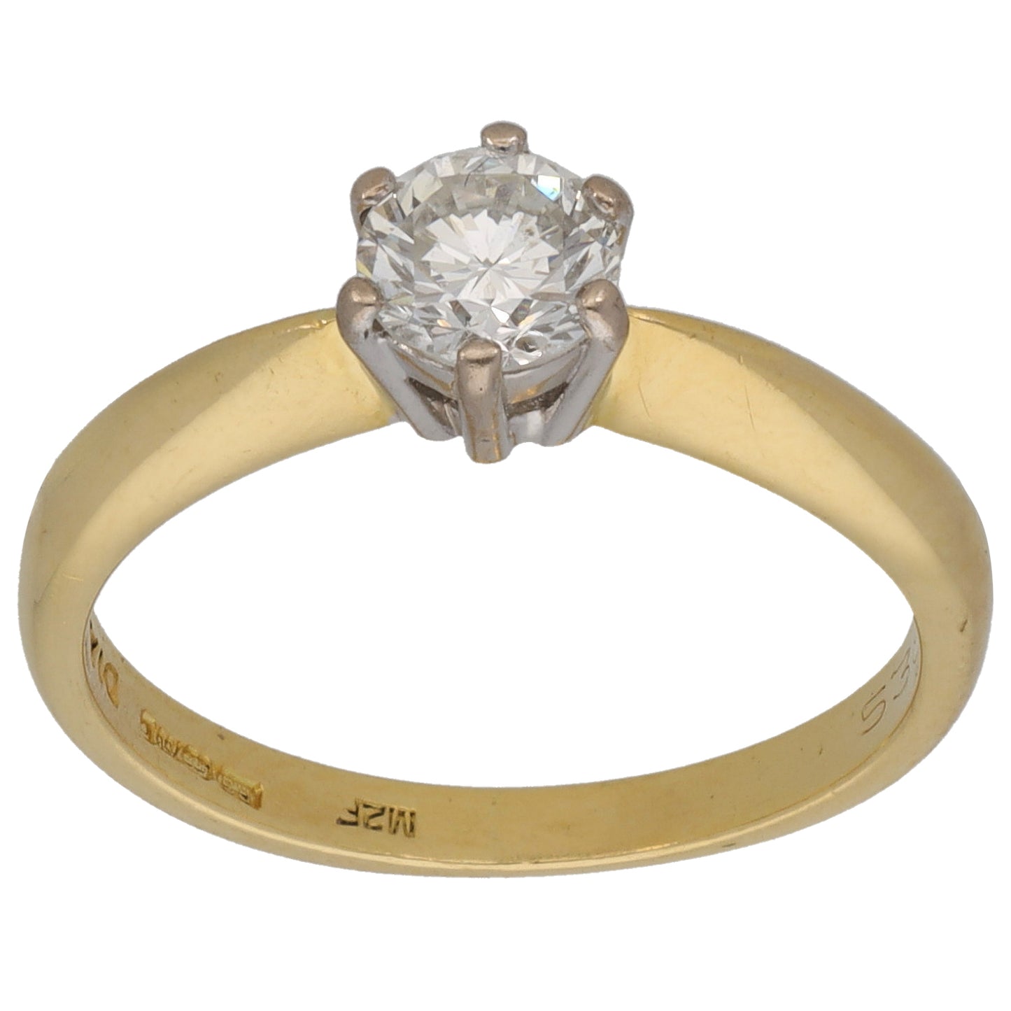 18ct Gold 0.55ct Diamond Solitaire Ring Size L