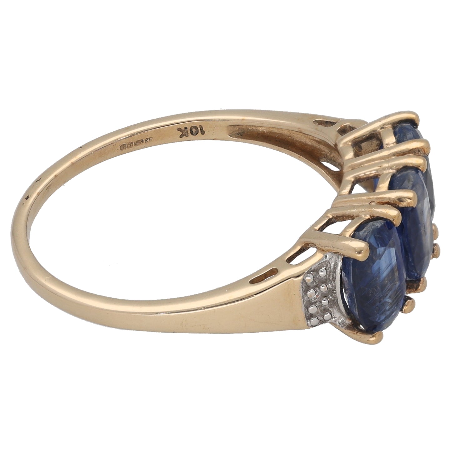 9ct Gold 0.03ct Diamond & Kyanite Dress/Cocktail Ring Size S