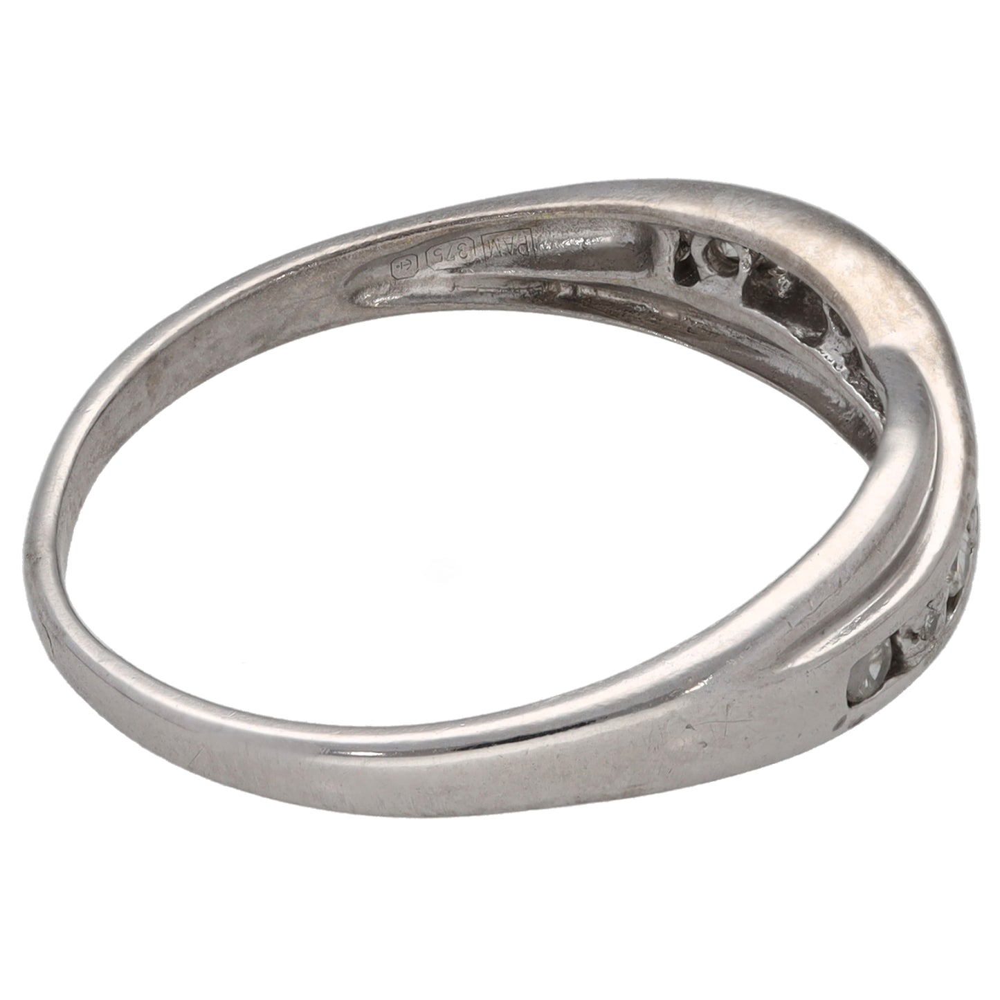 9ct White Gold 0.19ct Diamond Half Eternity Ring Size Q