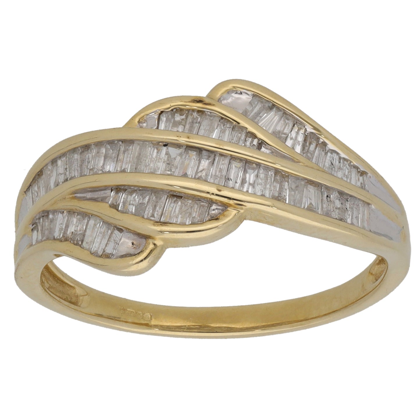 9ct Gold 0.50ct Diamond Dress/Cocktail Ring Size P