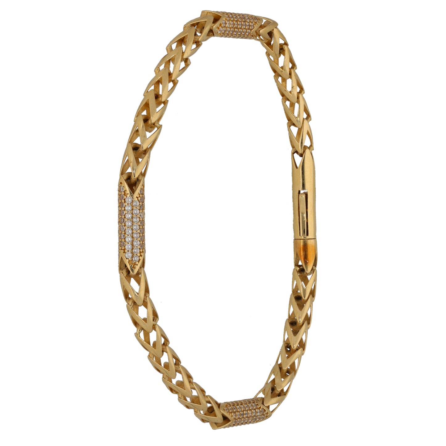 14ct Gold Cubic Zirconia Fancy Stone Set Bracelet