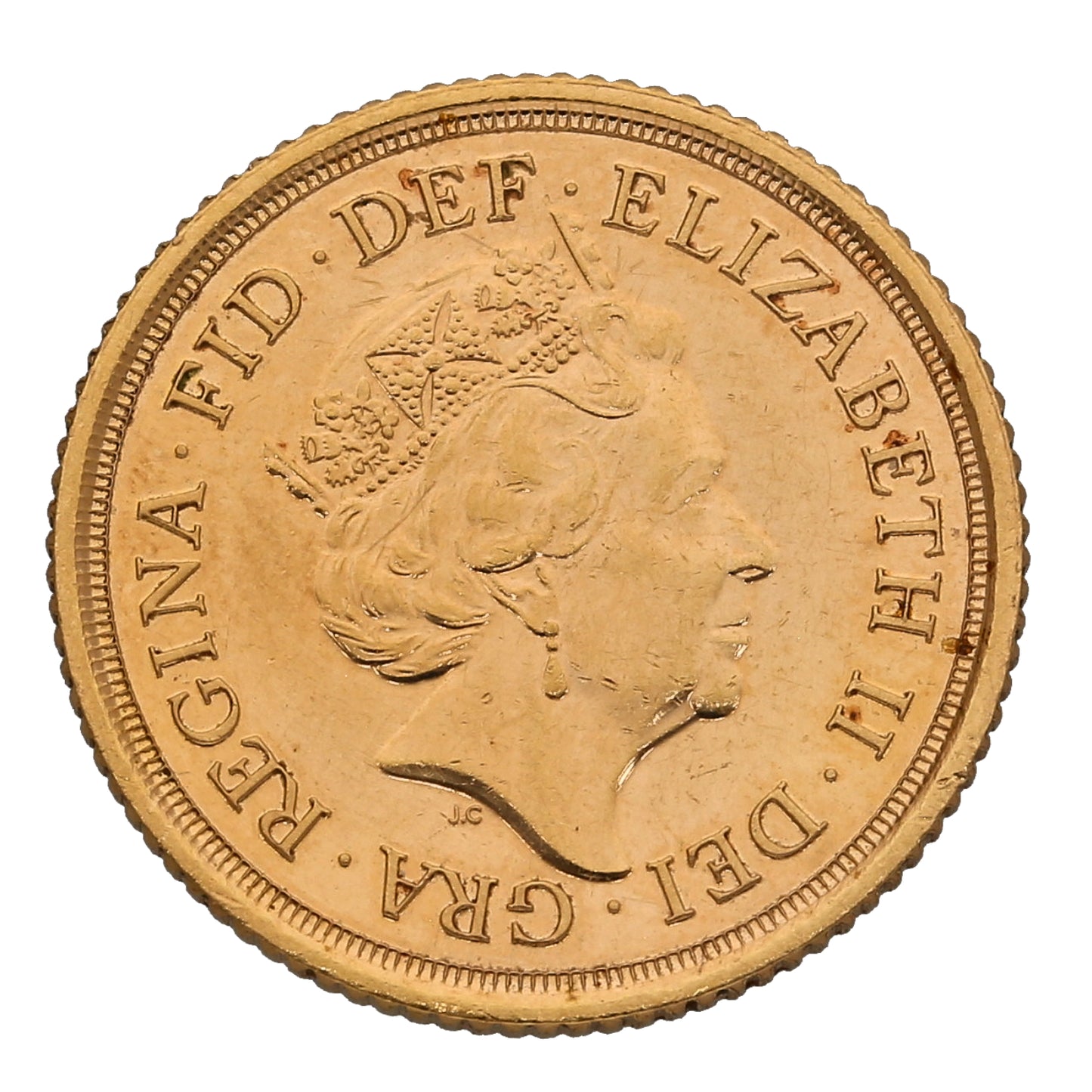 22ct Gold Queen Elizabeth II Half Sovereign Coin 2016