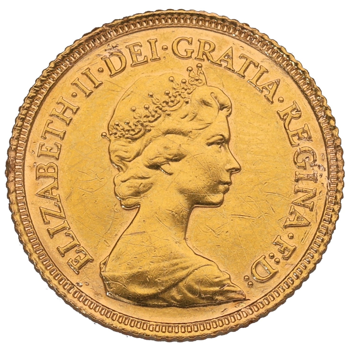 22ct Gold Queen Elizabeth II Half Sovereign Coin 1982