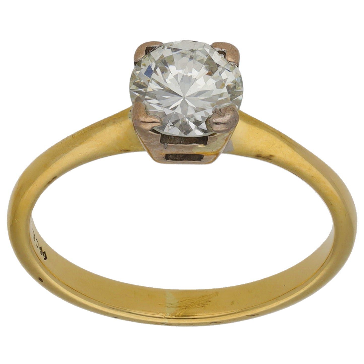 18ct Gold 0.78ct Diamond Solitaire Ring Size K