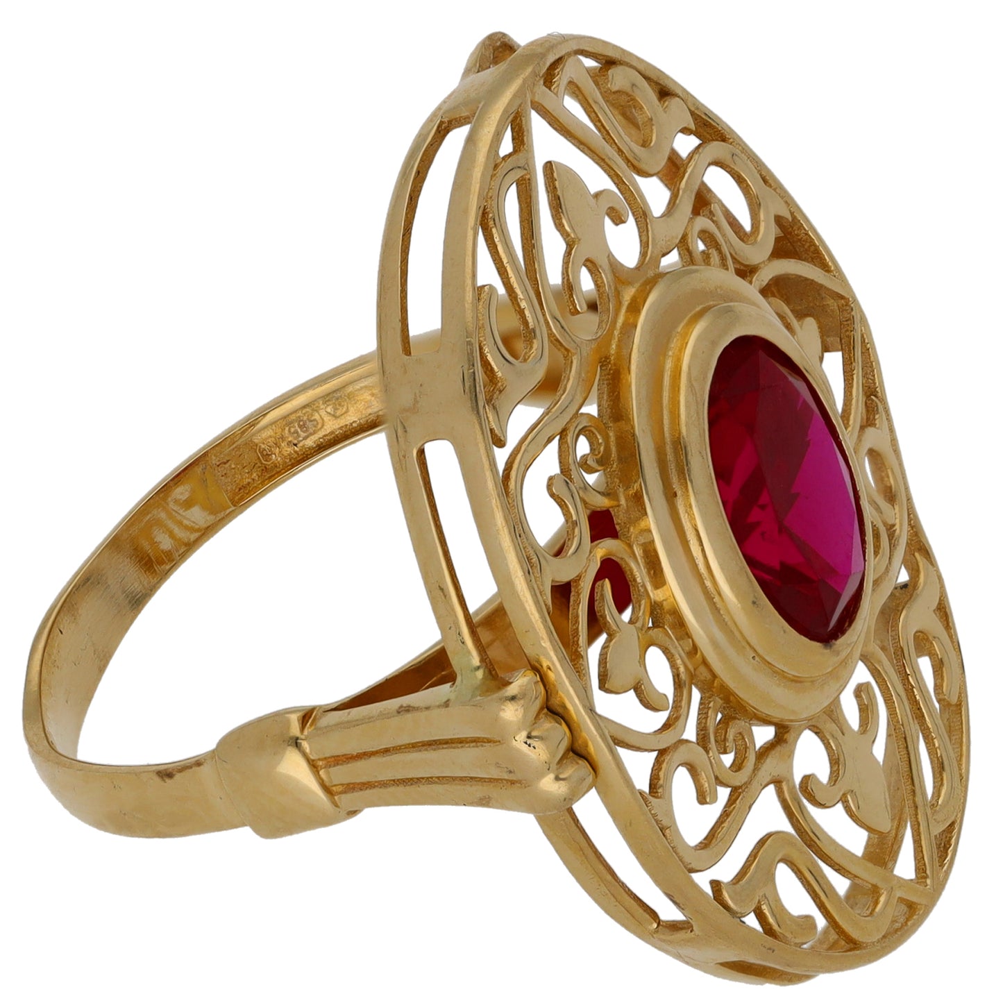 14ct Gold Imitation Gem Dress/Cocktail Ring Size R