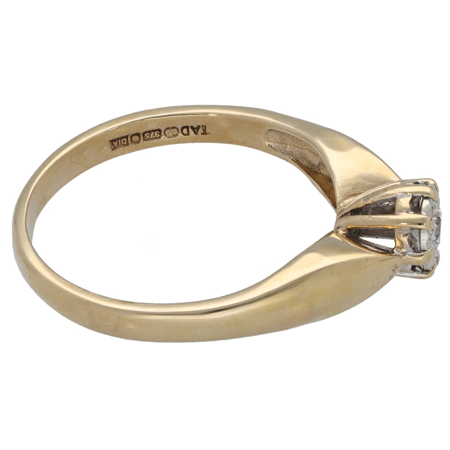 9ct Gold 0.10ct Diamond Solitaire Ring Size N