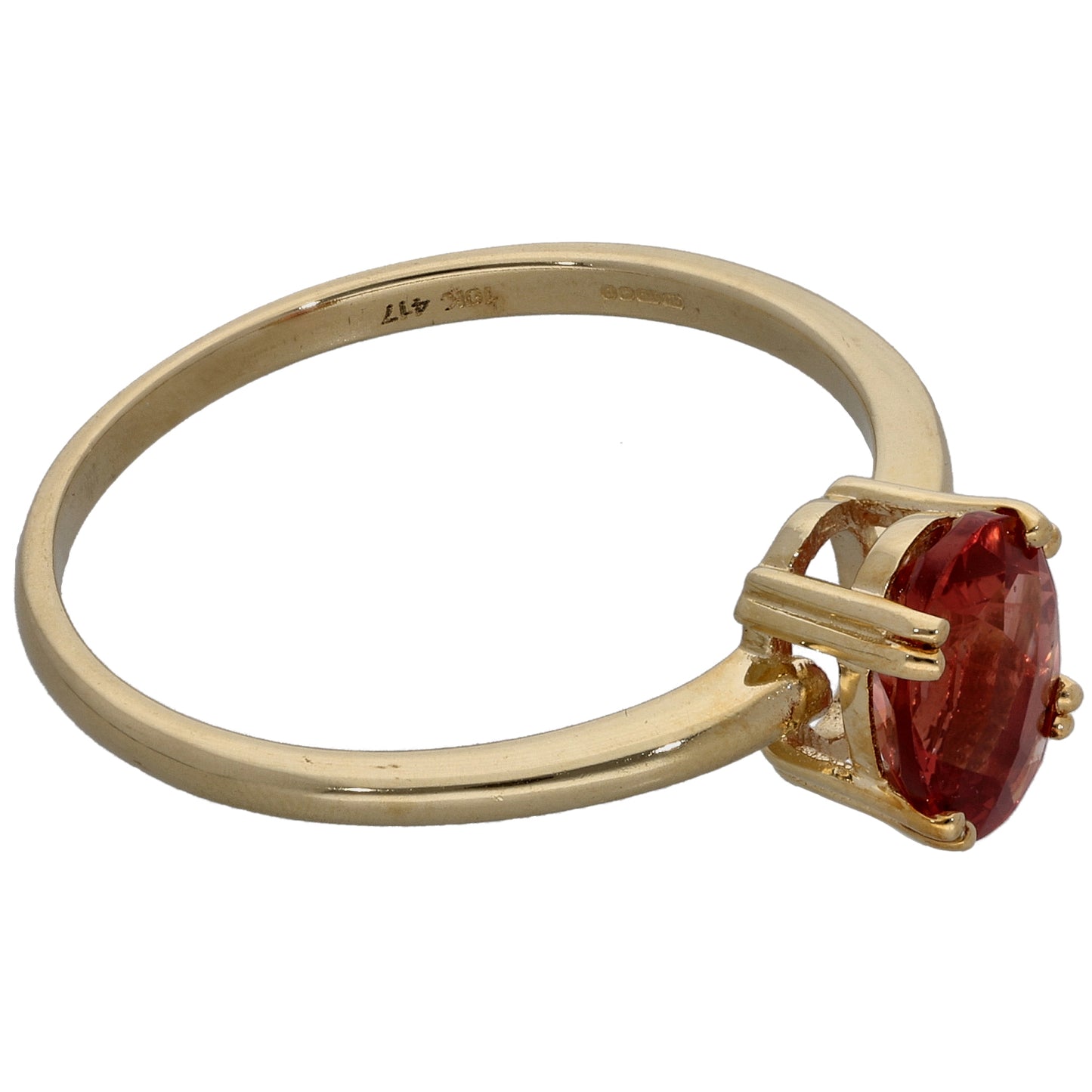 9ct Gold Feldspar Single Stone Ring Size R