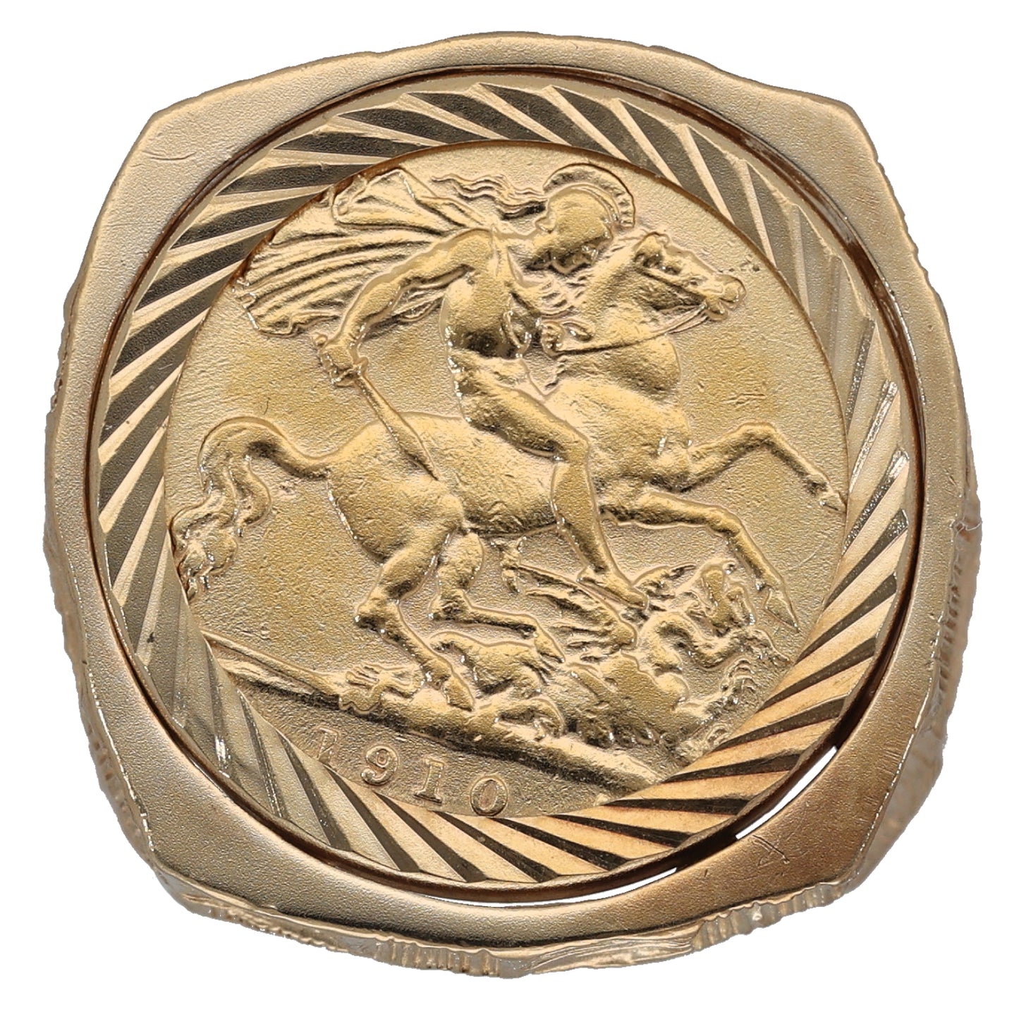 9ct Gold Coin Ring Size P